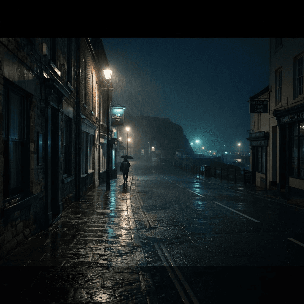Rainy street in Copo Town at night